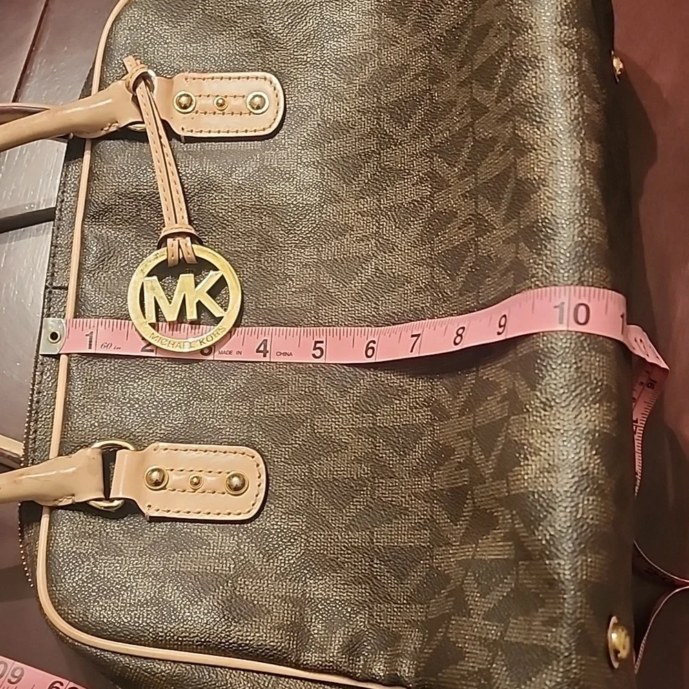 Michael Kors Monogram Brown and Tan Satchel